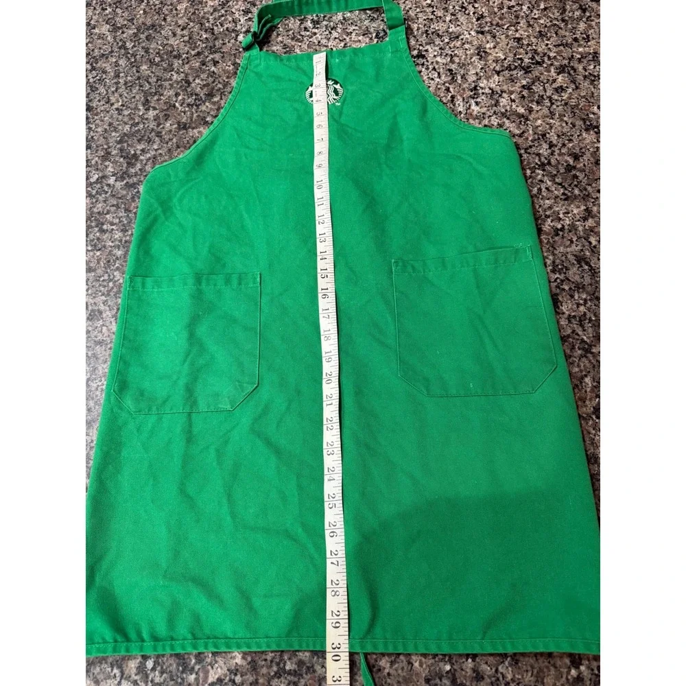 Starbucks Barista Apron Green Siren Logo Embroidered Two Pocket Uniform Bib